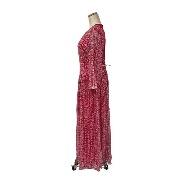 Final Sale! Kalki women's jumpsuit red white beaded flowy long sleeve back zip s - Picture 7 of 9